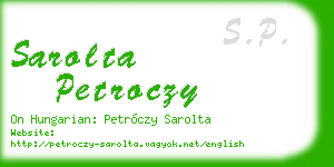 sarolta petroczy business card